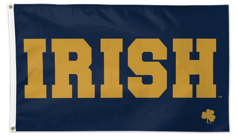 Notre Dame University "IRISH" Official NCAA Deluxe 3'x5' Team Flag - Wincraft