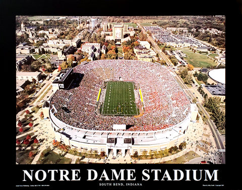 Notre Dame Football Stadium "From Above" Premium Poster Print - Aerial Views Inc.