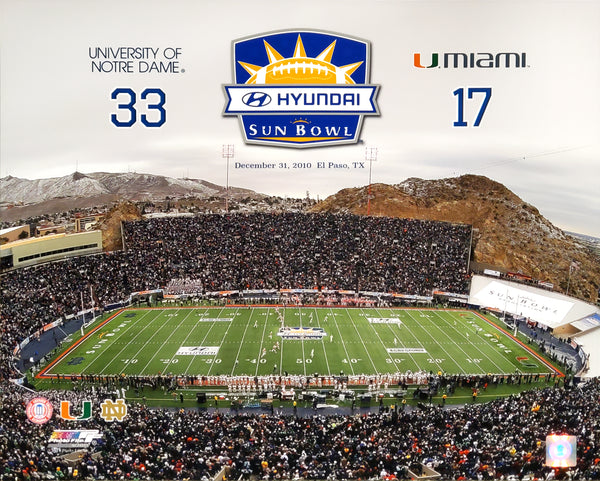 Notre Dame Fighting Irish Football Sun Bowl 2010 Commemorative Poster Print - Photofile 16x20