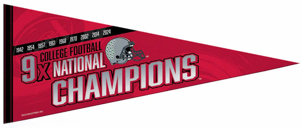 Ohio State Buckeyes Football 9-Time NCAA National Champions Felt Pennant - Rico Inc.
