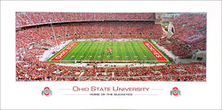 Ohio State Football "Home of the Buckeyes" Ohio Stadium Panoramic Poster - Rick Anderson