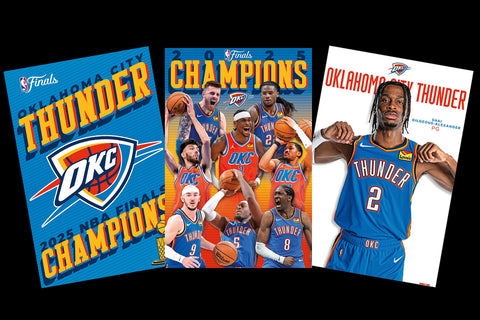 COMBO: Oklahoma City Thunder NBA Champions 2025 Official Commemorative 3-Poster Set