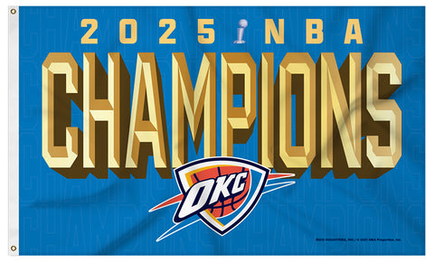 Oklahoma City Thunder 2025 NBA Champions Official Commemorative 3'x5' FLAG - Rico Inc.