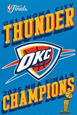 Oklahoma City Thunder 2025 NBA Champions Official Commemorative Poster - Costacos Sports