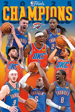 Oklahoma City Thunder 2025 NBA Champions 8-Player Commemorative Poster - Costacos Sports