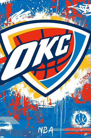 Oklahoma City Thunder NBA Basketball Official Team Logo Poster - Costacos Sports