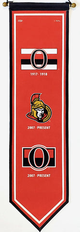 Ottawa Senators Logo Heritage Premium Felt Wall Banner - The Sports Vault Canada