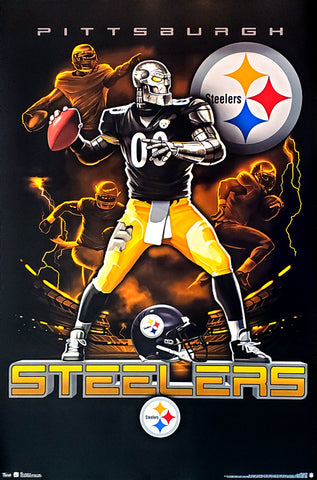 Pittsburgh Steelers "On Fire" NFL Theme Art Poster - Costacos Sports 2012