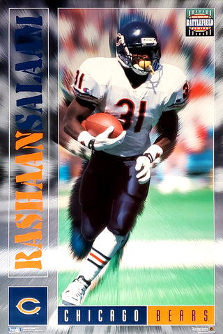 Rashaan Salaam "Battlefield" Chicago Bears NFL Action Poster - Costacos Brothers 1995