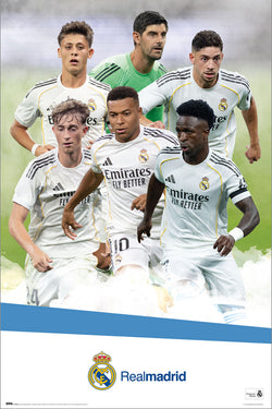 *SHIPS 11/7* Real Madrid CF "Game Night Superstars" (2025-26) Official La Liga Soccer 6-Player Poster - Grupo Erik