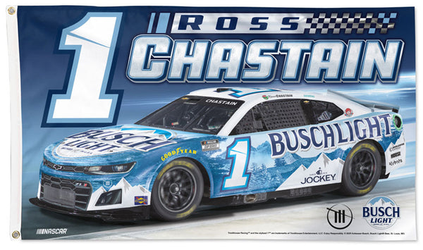 Ross Chastain NASCAR #1 Busch Light Chevrolet (2024) Official 3'x5' Deluxe Flag - Wincraft Inc.