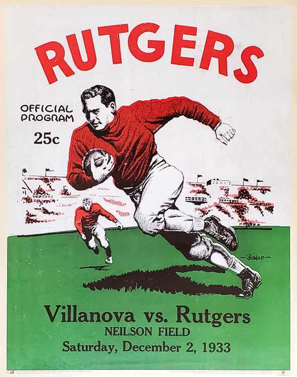 Rutgers University Football 1933 Vintage Program Cover Reprint Asgard
