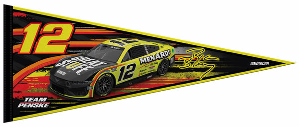 Ryan Blaney NASCAR Menards #12 Auto Racing Action Felt Collector's Pennant - Wincraft Inc.