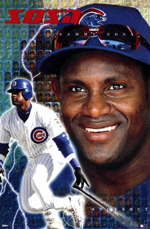 rare sammy sosa cards Sammy Sosa "Knockout" Chicago Cubs MLB Action Poster