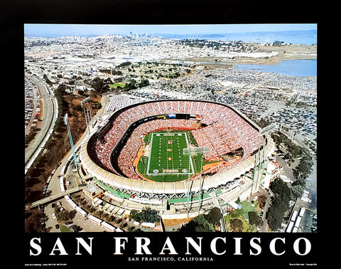 San Francisco 49ers Candlestick Park Gameday Aerial 2003 Premium 22x28 Poster Print - Aerial Views by Mike Smith