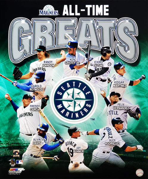 Seattle Mariners Baseball All-Time Greats (10 Legends) Premium 20x24 Poster Print - Photofile