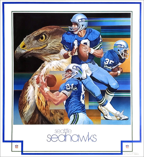 Seattle Seahawks 1979 NFL Theme Art Poster by Chuck Ren - DAMAC Inc.