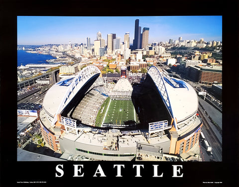 Seattle Seahawks NFL Football Stadium "From Above" Premium Poster Print - Aerial Views