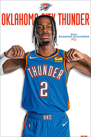 Shai Gilgeous-Alexander "Superstar" Oklahoma City Thunder NBA Basketball Official Poster - Costacos Sports