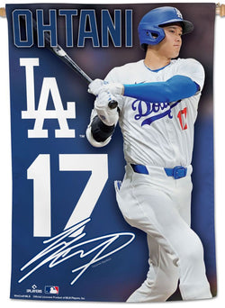 *SHIPS 5/18* Shohei Ohtani Los Angeles Dodgers Signature Series Official 28x40 Wall Banner - Wincraft