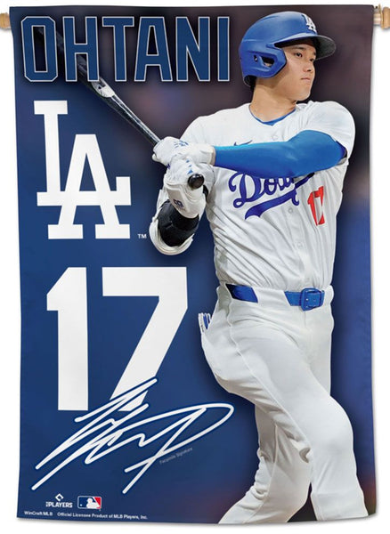 *SHIPS 5/18* Shohei Ohtani Los Angeles Dodgers Signature Series Official 28x40 Wall Banner - Wincraft