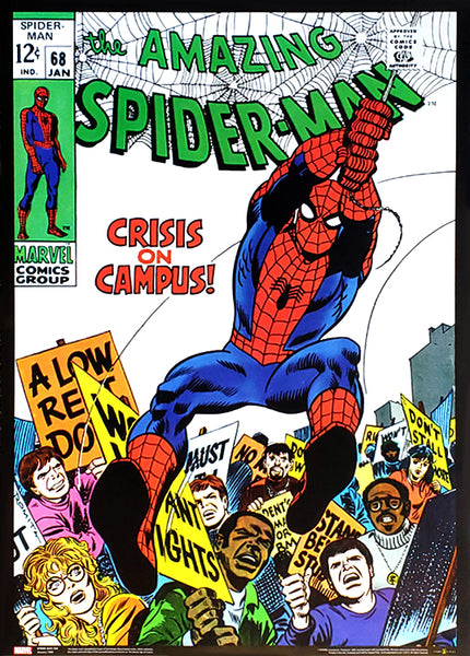 The Amazing Spider-Man #68 ("Crisis on Campus") Marvel Comics Official Cover Poster Print