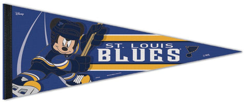St. Louis Blues "Mickey Mouse Slapshot" Official NHL/Disney Premium Felt Pennant - Wincraft Inc.
