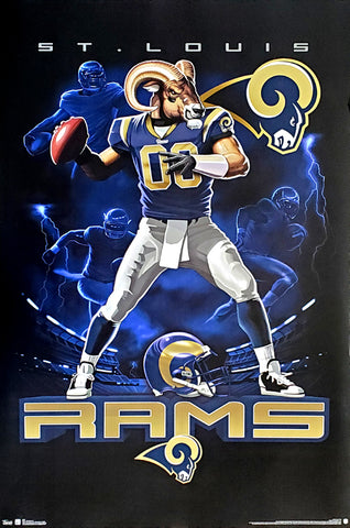 St. Louis Rams "On Fire" NFL Theme Art Poster - Costacos Sports 2012