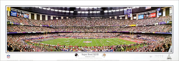 Super Bowl XLVII (Baltimore Ravens 34, 49ers 31) Panoramic Poster Print - Everlasting Images