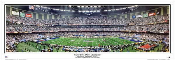Super Bowl XXXVI (2002) Patriots vs. Rams Panoramic Poster Print - Everlasting Images