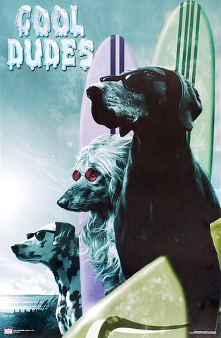 Surfing Dogs "Cool Dudes" Poster - Starline Inc.