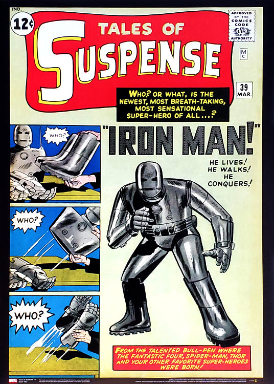 classic iron man helmet commic Tales of Suspense #39 ("Iron Man Is Born!") Vintage Marvel Cover Poste – Sports Poster Warehouse