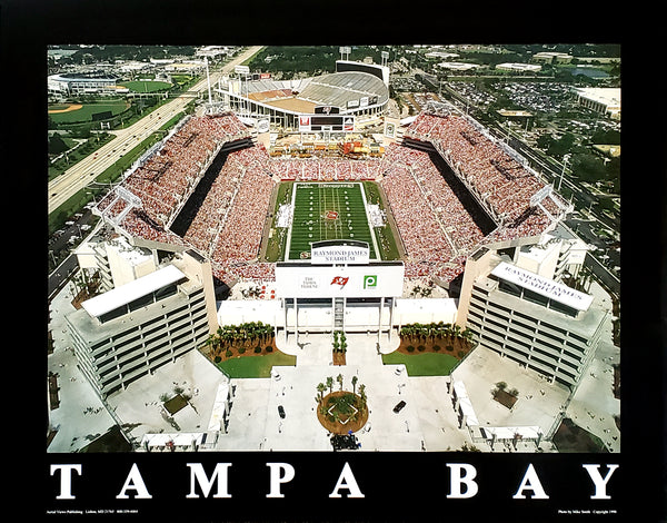 Tampa Bay Bucs Raymond James Stadium Opening Season (w/Sombrero) Premium Poster Print - Aerial Views
