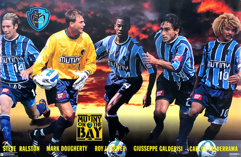 Tampa Bay Mutiny "Mutiny on the Bay" MLS Soccer Action Poster (Valerrama, Lassiter, Ralston +) - Costacos 1997