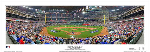 Texas Rangers "World Series Action 2023" Globe Life Field Panoramic Poster Print - Everlasting Images (TX-454)