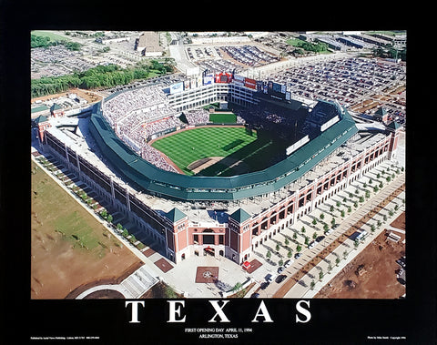 Texas Rangers Ballpark in Arlington First Opening Game Day (April 11, 1994) Poster Print - Aerial Views