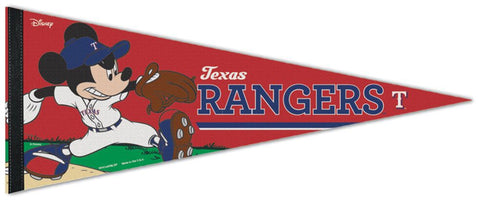 Texas Rangers "Mickey Mouse Flamethrower" Official MLB Disney Premium Felt Pennant - Wincraft Inc.