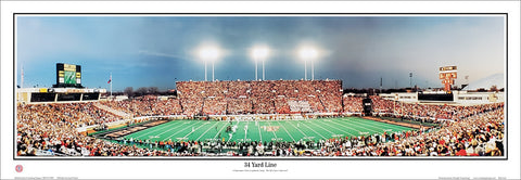 Texas Tech Football "34 Yard Line" Jones Stadium Panoramic Poster Print - Everlasting Images