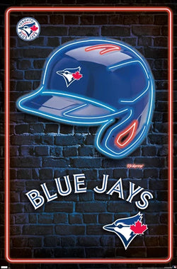 Toronto Blue Jays Official MLB Baseball Logo Helmet Wordmark Team Poster - Costacos Sports