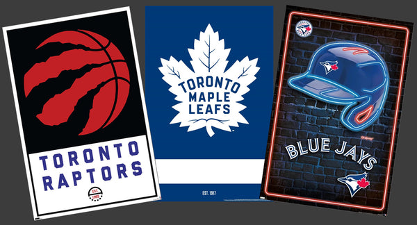 COMBO: Toronto Sports Teams 3-Poster Combo Set (Maple Leafs, Raptors, Blue Jays)