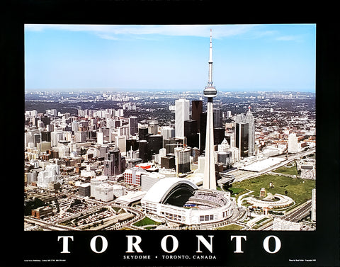 Toronto Skyline From Above on Blue Jays Game Day at Skydome 22x28 Poster - Aerial Views 1995