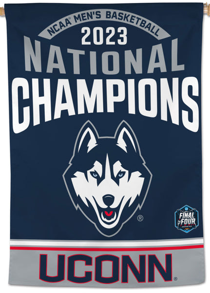 UConn Huskies 2023 NCAA Men's Basketball Champions Official 28x40 Wall BANNER Flag - Wincraft Inc.