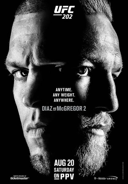 UFC 202 Official Full-Sized 27x39 Event Poster (McGregor vs. Diaz II) Las Vegas 8/20/2016