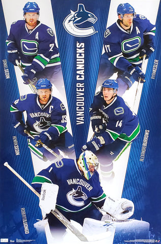 Vancouver Canucks "V for Victory" Poster (Sedins, Luongo, Burrows, Kessler) - Costacos 2011