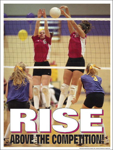 High School Volleyball "Rise Above" Motivational Poster - Fitnus Corp.