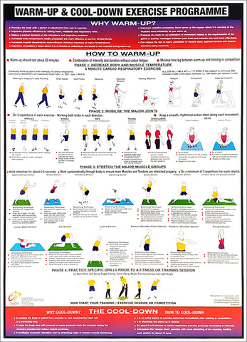 Warm-Up and Cool-Down Fitness Instructional Wall Chart - Chartex