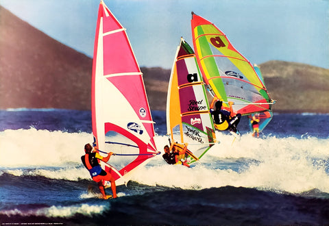 Windsurfing Trio Action Poster - Nuova Arti Grafiche