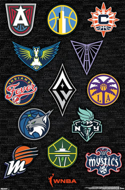 WNBA Basketball Official Team Logos Poster (All 13 Teams) - Costacos Sports 2025