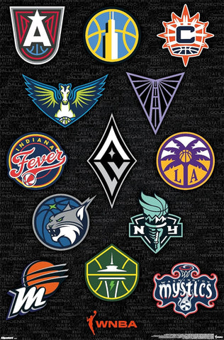 WNBA Basketball Official Team Logos Poster (All 13 Teams) - Costacos Sports 2025