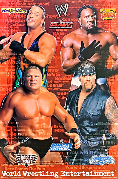 WWE Raw/Smackdown Superstars of Wrestling 2003 Poster (Lesnar, Booker T, Undertaker, Van Dam) - Trends Int'l.